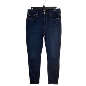 7 For All Mankind Dark Blue The High Waist Ankle Skinny Jeans